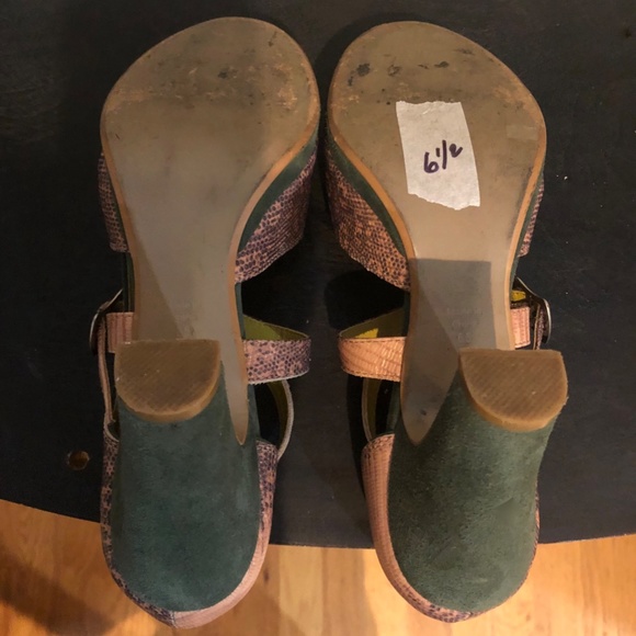 Faryl Robin 1940's Style Platform Pumps From Anthropology/ Pink, Green - 6.5M - Picture 10 of 14